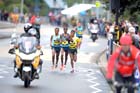 Mo Farah leads the BUPA Great North Run.